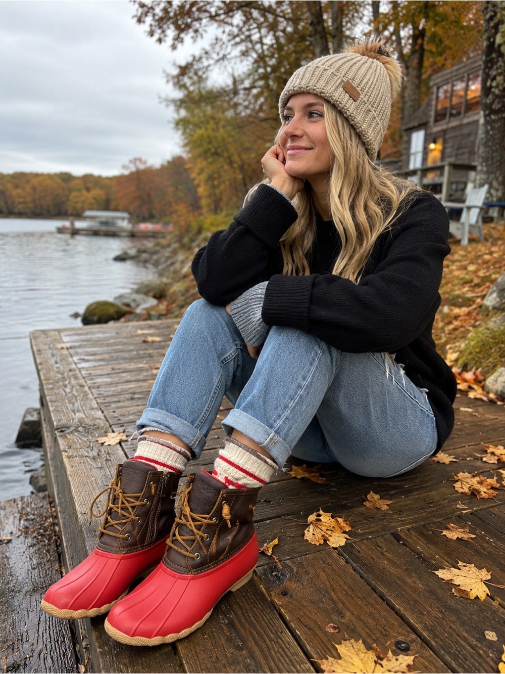 Sperry Saltwater Duck Boots Women’s Size 8 Red & Brown Waterproof Rain Boots